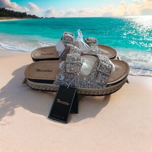 Torotto Women's Sparkly Rhinestone Sandals - Silver